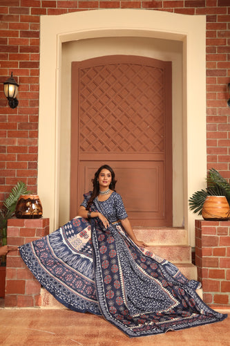 Black Pure Soft Organza Anarkali Suit Set Comes With Huge Flair, Dupatta & Pant